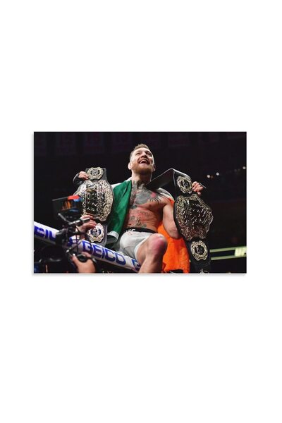 ALAYRA International ملصق فوز ألايرا كونور ماكجريجور في الملاكمة، لوحة جدارية مطبوعة على قماش لتزيين الجدران وديكور الغرفة