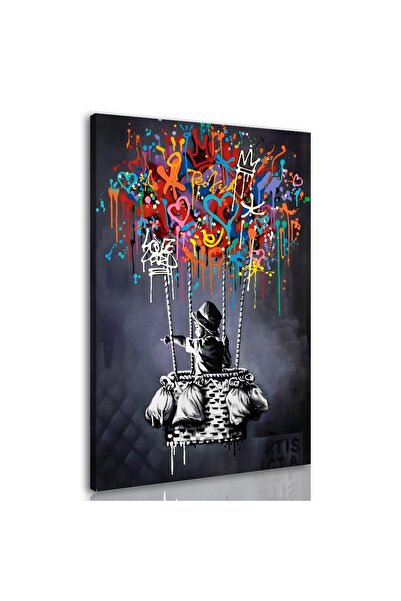 ALAYRA International ALAYRA Framed Banksy Street Graffiti Wall Art Decor Large Abstract Pictures Canvas Painting Prints