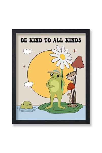 ALAYRA International ملصق ألايرا ماستر: كن لطيفًا مع جميع الأنواع - طبعة ضفدع...