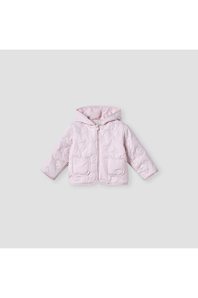 Juniors Quilted Zip Through Hooded Jacket with Pockets