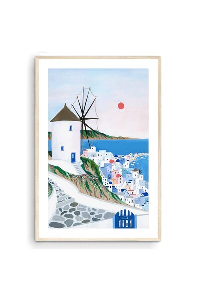 ALAYRA International لوحة فنية مطبوعة من ألايرا، ميكونوس، اليونان، لوحة جداري...