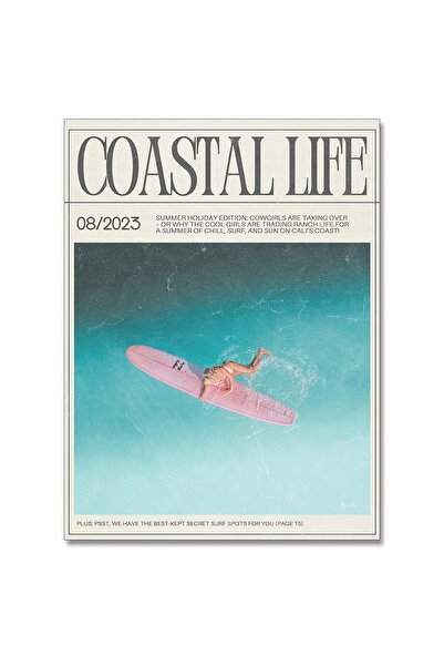 ALAYRA International ALAYRA Coastal Cowgirl Beach Canvas Wall Art Print Surfe...