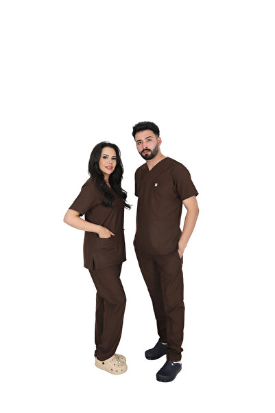 ufukscrubs طقم ملابس طبية للجنسين D/114 من قماش الألباكا للطلاب والأطباء والم...