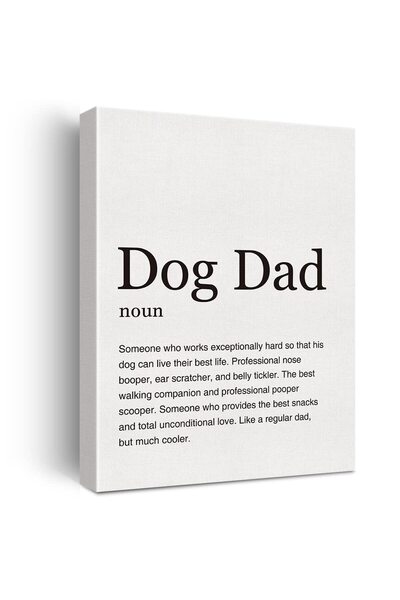 ALAYRA International لوحة جدارية مطبوعة على قماش بتصميم "أب الكلب" من ALAYRA، ديكور منزلي ومكتبي، لوحة عصرية بسيطة مقاس 12 × 15 بوصة