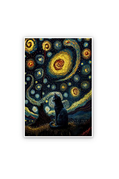 ALAYRA International لوحة جدارية قماشية لقطة ليلة النجوم من ألايرا، لوحات زيت...