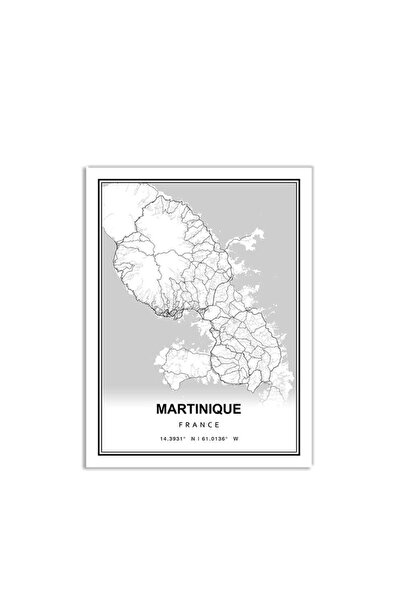 ALAYRA International ALAYRA Prints Canvas,Black White City Map Wall Art Poste...