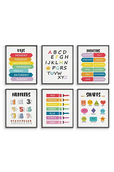 ALAYRA International ALAYRA Rainbow Nursery Wall Decor, Set of 6 Toddler Play...