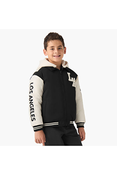 Juniors Zip Through Hooded Heavy Jacket with Long Sleeves