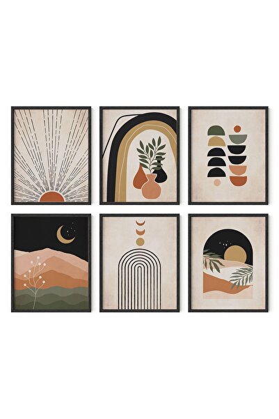ALAYRA International مجموعة لوحات جدارية من 6 قطع من ALAYRA بتصميم منتصف القر...