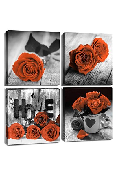 ALAYRA International لوحة جدارية من الزهور بالأبيض والأسود من ALAYRA، ديكور غ...