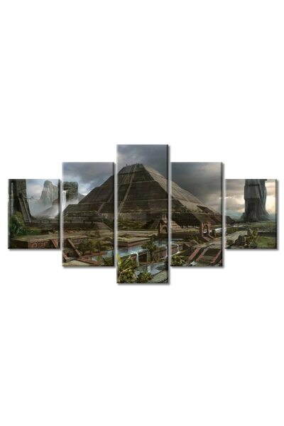 ALAYRA International لوحات جدارية من ألايرا، أهرامات المايا، حضارة الإنكا المكسيكية، مطبوعات فنية لتزيين الجدران، 5 قطع