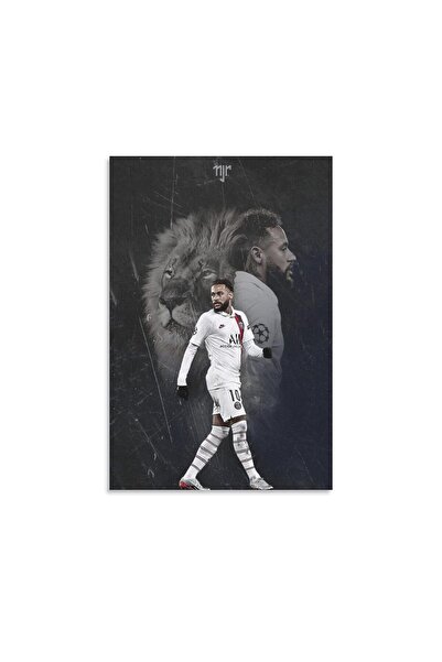 ALAYRA International ملصق نجم كرة القدم ألايرا - ملصق نيمار على قماش - ديكور جدار غرفة نوم الأولاد، غرفة كرة القدم، صالة الألعاب الرياضية - الأفضل