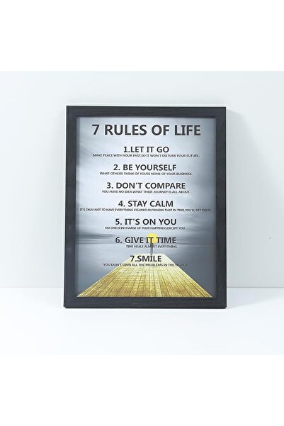 ALAYRA International ALAYRA 7 Rules of Life Motivational wall art ,Framed Can...