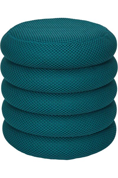 Home Dwell Stacked Velvet Pouffe Ottoman – Blue