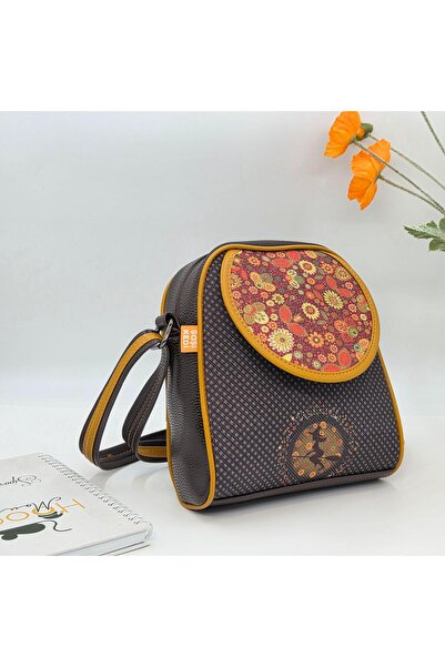 HOODİEMOUSE Small Postman Shoulder Bag with Witch Figure Ethnic Bohemian Styl...