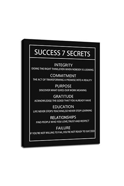ALAYRA International لوحة جدارية تحفيزية من قماش الكانفاس بعنوان "أسرار النجاح السبعة" من ألايرا، مناسبة للمكتب، مطبوعة على شكل ملصق ملهم.