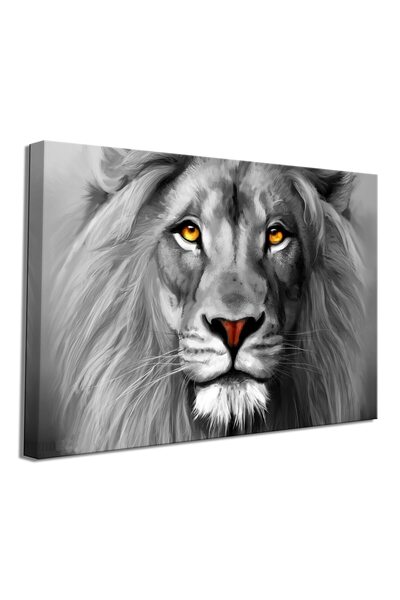 ALAYRA International لوحة جدارية قماشية بتصميم أسد من ALAYRA، ديكور غرفة نوم،...