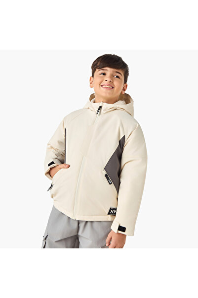 XYZ Solid Hooded Jacket with Pockets