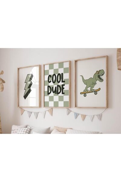 ALAYRA International مجموعة لوحات جدارية مطبوعة عليها رسومات ديناصورات من ALA...