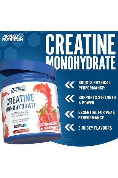 applied nutrition Creatine Monohydrate Micronized, Strawberry And Raspberry, 250 Gm+ SHAKER