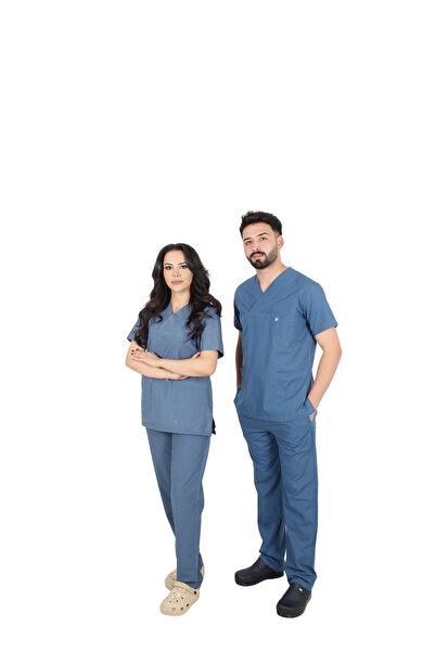 ufukscrubs طقم ملابس طبية موحدة للجنسين D/114 من قماش التيري كوتون للطلاب وال...