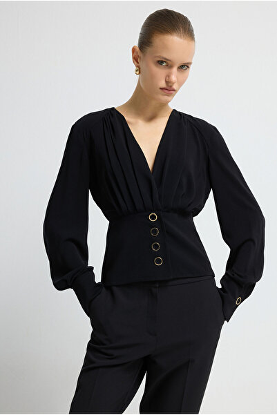 adL Önden Düğmeli Bluz