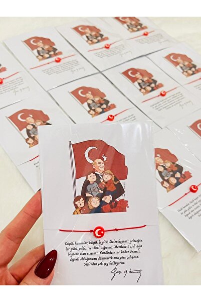 Özlem AY YILDIZ TÜRK BAYRAKLI BİLEKLİK KARNE HATIRAS/23NİSAN/MİLLİ BAYRAM/YILBAŞI HATIRASI (10ADET)