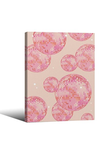 ALAYRA International ALAYRA Pink Disco Ball Wall Art Funky Girly Poster Prepp...