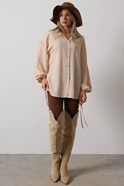 Trend Alaçatı Stili Women's Stone Piping Detailed Ayrobin Shirt Vs00523