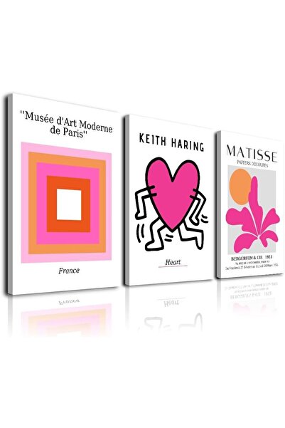 ALAYRA International مجموعة لوحات جدارية تجريدية من قماش ماتيس من ألايرا، مكونة من 3 ملصقات مؤطرة لتزيين الغرف بأسلوب جمالي وعصري.