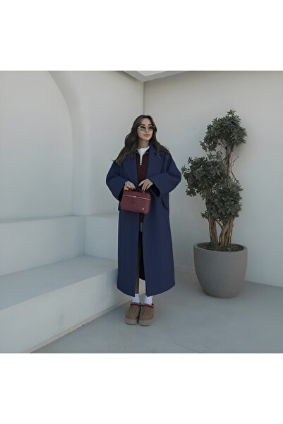 Toridas Kışlık Astarlı Sırtı Detaylı Kadın Kaşmir Kaban