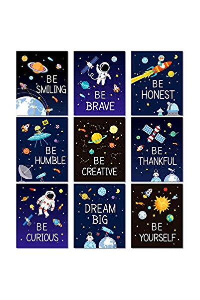 ALAYRA International مجموعة ألايرا المكونة من 9 قطع من لوحات جدارية فضائية بد...