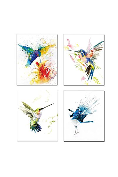 ALAYRA International لوحات جدارية مطبوعة من ALAYRA بتصميم طيور الطنان، لوحة ت...