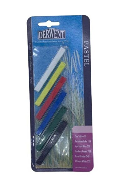 Derwent - Compressed Pastel Blocks / Sticks, Carded Pack, 6 Assorted Colours