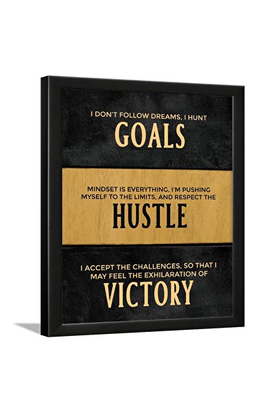 ALAYRA International ALAYRA Goals Quotes Poster Frame - Hustle wall framed po...