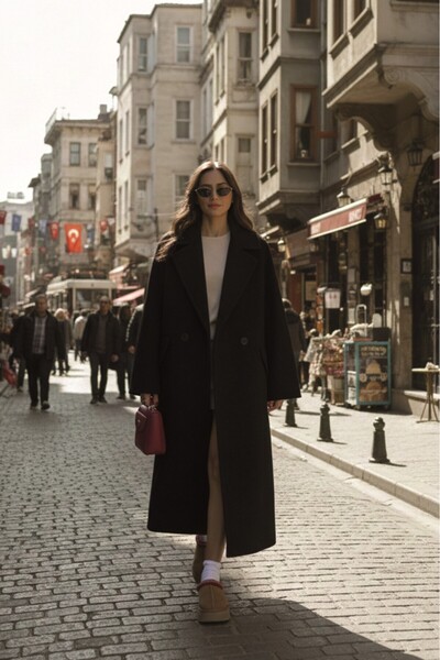 Toridas Kışlık Detaylı Kadın Kaşmir Kaban