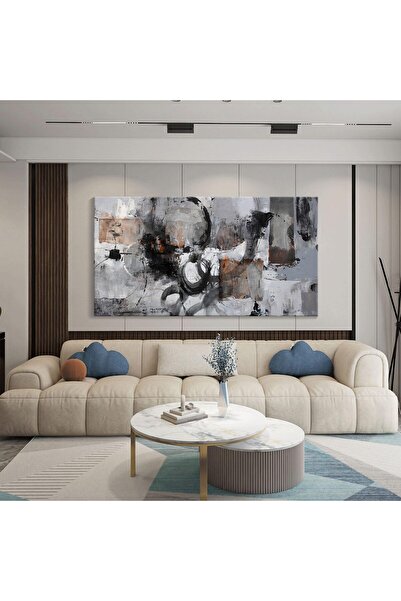 ALAYRA International لوحات جدارية تجريدية سوداء من قماش ألايرا، مناسبة لغرفة ...