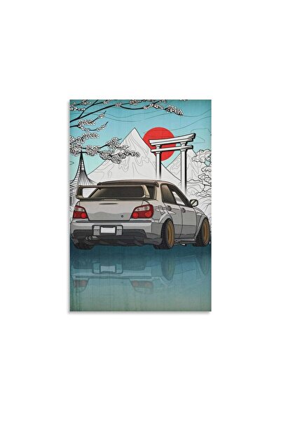 ALAYRA International ALAYRA Fbroceh JDM WRX STI Car Poster Silver Gray Vintag...