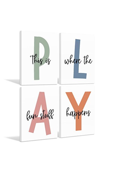 ALAYRA International لوحات جدارية لغرفة ألعاب الأطفال من ألايرا، ديكور جداري ...