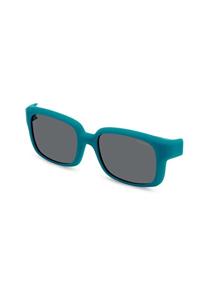Polaroid Rectangular Polarized Sunglasses for Kids - Pld K005 Cl-On Green Mil...