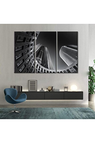 ALAYRA International ALAYRA Black and White Wall Art Skyscraper Paintings for...
