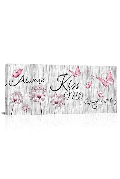 ALAYRA International ALAYRA Bedroom Canvas Wall Art Pink Butterfly Dandelion ...