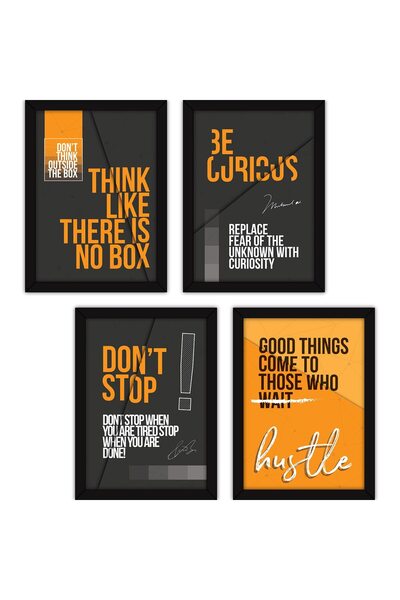 ALAYRA International مجموعة ملصقات جدارية تحفيزية من ALAYRA مقاس A4 بإطار زجا...