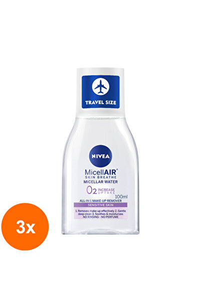 Nivea Visage Set of 3 x Micellar Water Sensitive Skin Cleansing 100 ml