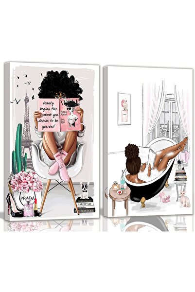 ALAYRA International لوحة جدارية مؤطرة من قطعتين من ALAYRA، مستوحاة من أزياء ...