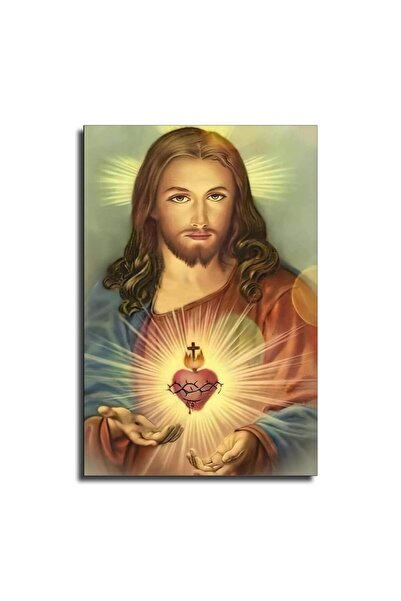 ALAYRA International ملصق مطبوع على قماش من ALAYRA، صورة ليسوع الكاثوليكي، صور الله المسيحي لغرفة المعيشة رقم