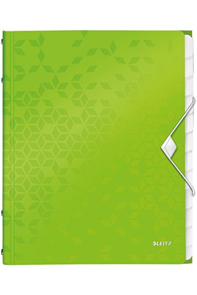 Leitz A4 folder with 12 dividers PP WOW metallic green