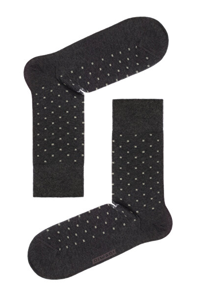 Conte Elegant Cotton socks with dots, DiWaRi Comfort (melamine) 040 - Dark Grey, 27 (42-43)