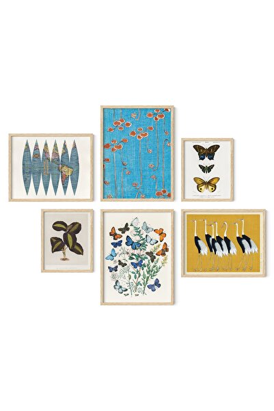 ALAYRA International لوحات جدارية من ALAYRA - ملصقات عتيقة لإضفاء لمسة جمالية على الغرفة، ديكور جداري ريفي، ملصق فراشة.