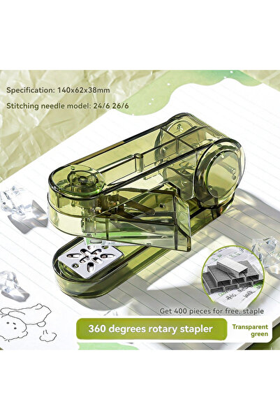 Choice3 Green Rotatable Stapler Stapler For Students Binding Machine For Offi...